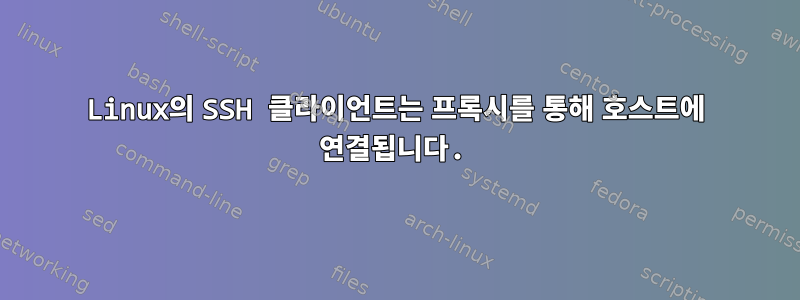 Linux의 SSH 클라이언트는 프록시를 통해 호스트에 연결됩니다.