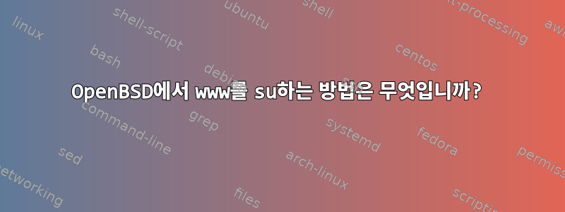 OpenBSD에서 www를 su하는 방법은 무엇입니까?