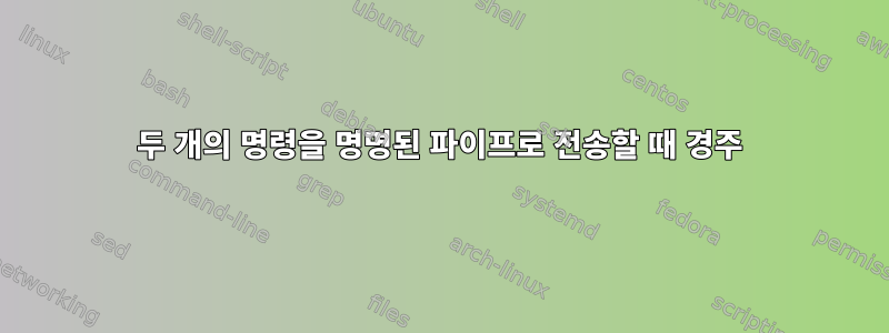 두 개의 명령을 명명된 파이프로 전송할 때 경주