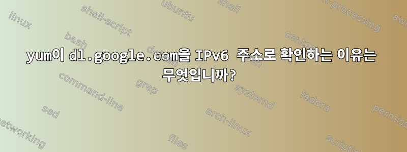 yum이 dl.google.com을 IPv6 주소로 확인하는 이유는 무엇입니까?