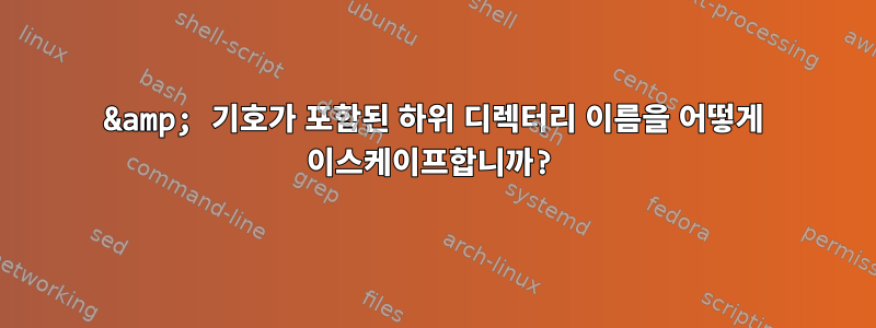 &amp; 기호가 포함된 하위 디렉터리 이름을 어떻게 이스케이프합니까?