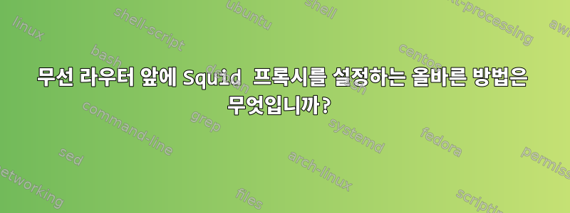 무선 라우터 앞에 Squid 프록시를 설정하는 올바른 방법은 무엇입니까?