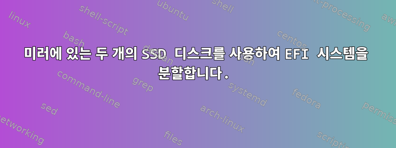 미러에 있는 두 개의 SSD 디스크를 사용하여 EFI 시스템을 분할합니다.