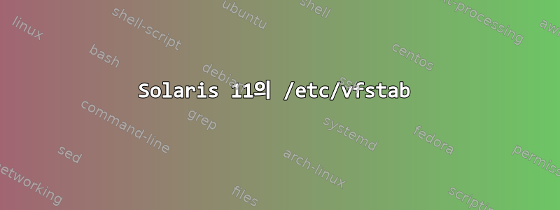 Solaris 11의 /etc/vfstab