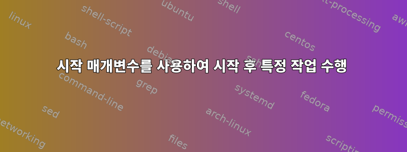 시작 매개변수를 사용하여 시작 후 특정 작업 수행