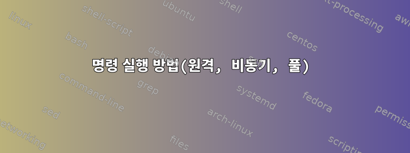 명령 실행 방법(원격, 비동기, 풀)