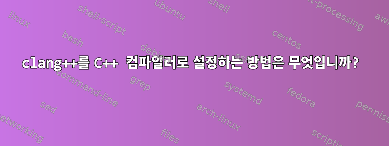 clang++를 C++ 컴파일러로 설정하는 방법은 무엇입니까?