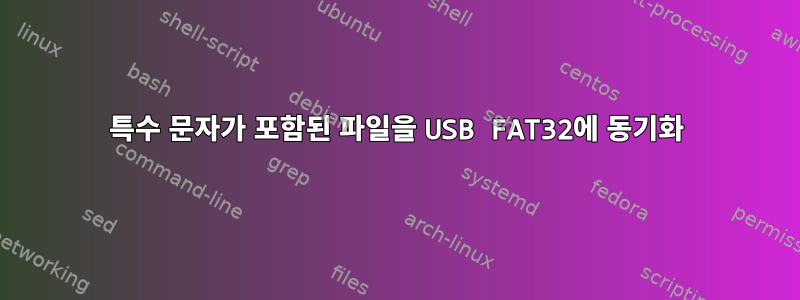 특수 문자가 포함된 파일을 USB FAT32에 동기화