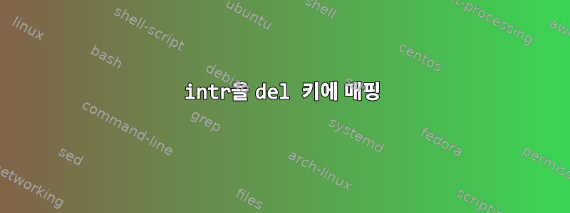 intr을 del 키에 매핑