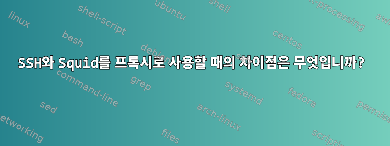 SSH와 Squid를 프록시로 사용할 때의 차이점은 무엇입니까?