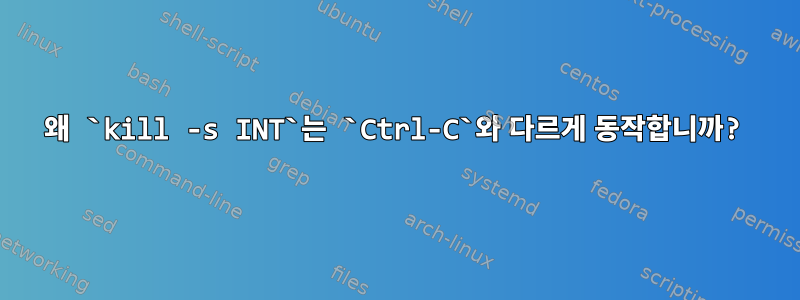 왜 `kill -s INT`는 `Ctrl-C`와 다르게 동작합니까?