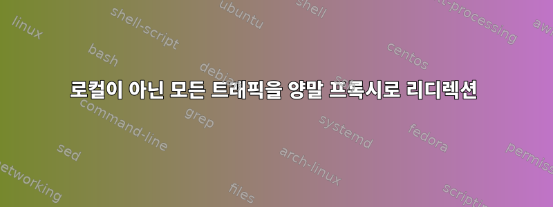 로컬이 아닌 모든 트래픽을 양말 프록시로 리디렉션