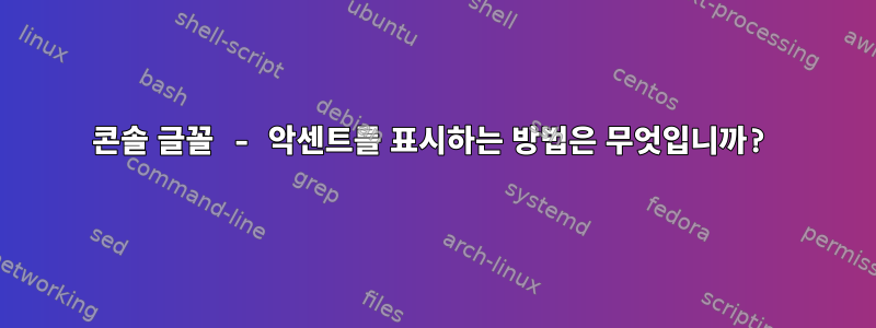 콘솔 글꼴 - 악센트를 표시하는 방법은 무엇입니까?