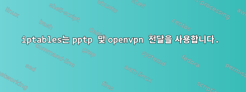 iptables는 pptp 및 openvpn 전달을 사용합니다.