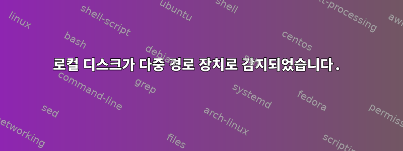 로컬 디스크가 다중 경로 장치로 감지되었습니다.