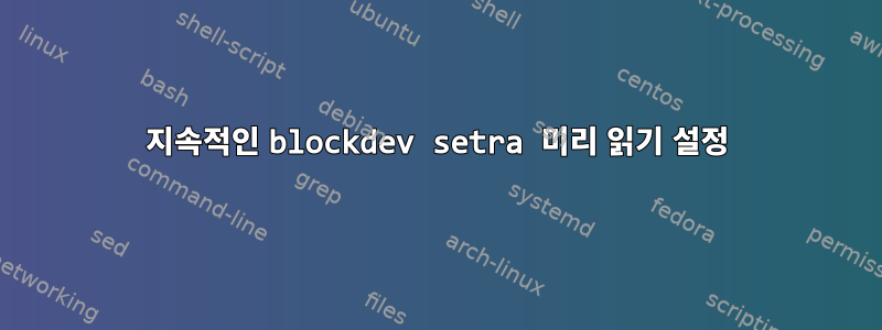 지속적인 blockdev setra 미리 읽기 설정