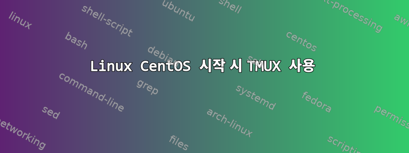 Linux CentOS 시작 시 TMUX 사용