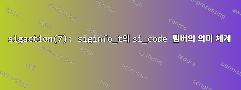 sigaction(7): siginfo_t의 si_code 멤버의 의미 체계