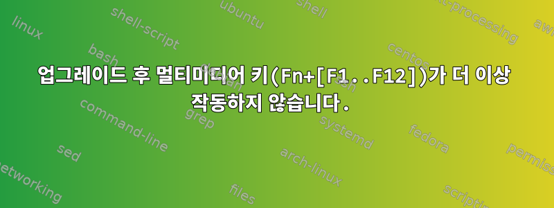 업그레이드 후 멀티미디어 키(Fn+[F1..F12])가 더 이상 작동하지 않습니다.