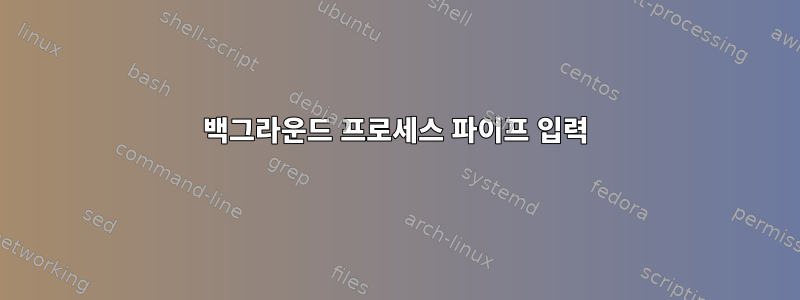 백그라운드 프로세스 파이프 입력