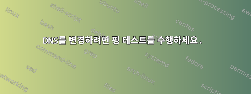 DNS를 변경하려면 핑 테스트를 수행하세요.