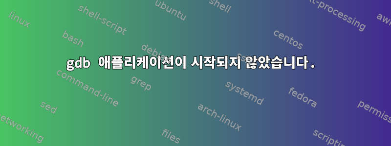 gdb 애플리케이션이 시작되지 않았습니다.