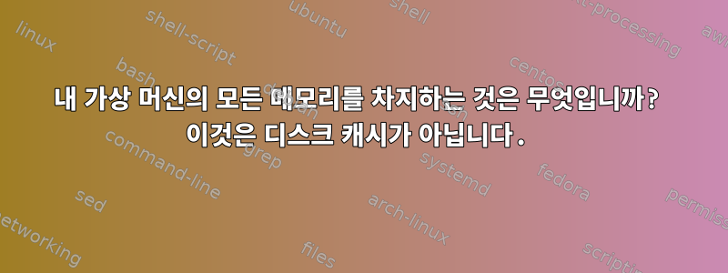 내 가상 머신의 모든 메모리를 차지하는 것은 무엇입니까? 이것은 디스크 캐시가 아닙니다.