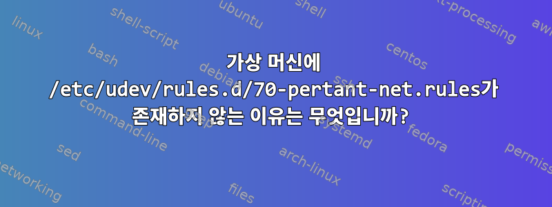 가상 머신에 /etc/udev/rules.d/70-pertant-net.rules가 존재하지 않는 이유는 무엇입니까?