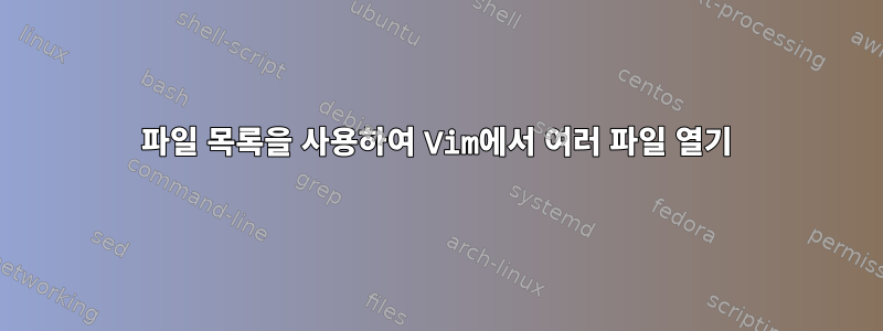 파일 목록을 사용하여 Vim에서 여러 파일 열기