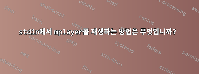 stdin에서 mplayer를 재생하는 방법은 무엇입니까?