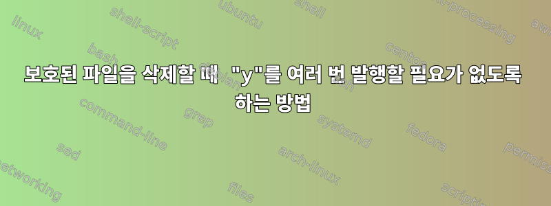 보호된 파일을 삭제할 때 "y"를 여러 번 발행할 필요가 없도록 하는 방법