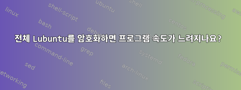 전체 Lubuntu를 암호화하면 프로그램 속도가 느려지나요?