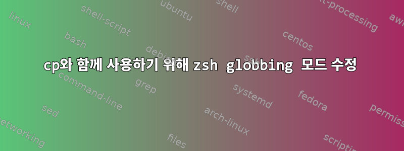 cp와 함께 사용하기 위해 zsh globbing 모드 수정