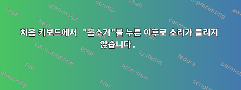 처음 키보드에서 "음소거"를 누른 이후로 소리가 들리지 않습니다.