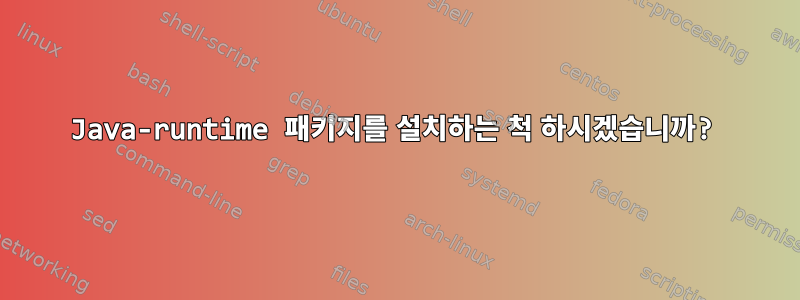 Java-runtime 패키지를 설치하는 척 하시겠습니까?