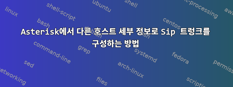 Asterisk에서 다른 호스트 세부 정보로 Sip 트렁크를 구성하는 방법