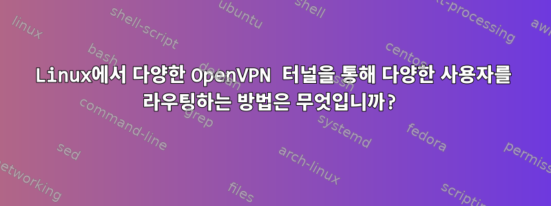 Linux에서 다양한 OpenVPN 터널을 통해 다양한 사용자를 라우팅하는 방법은 무엇입니까?