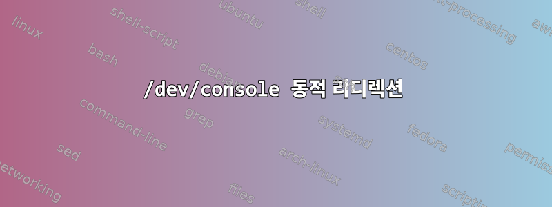 /dev/console 동적 리디렉션