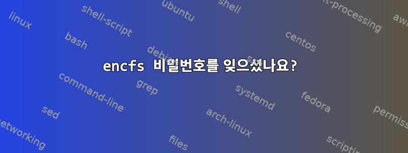 encfs 비밀번호를 잊으셨나요?