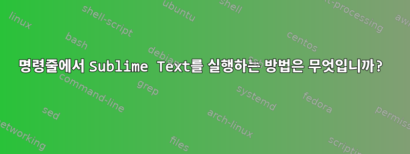 명령줄에서 Sublime Text를 실행하는 방법은 무엇입니까?