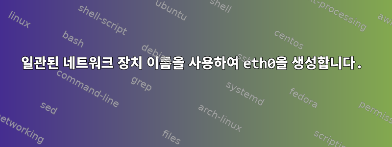 일관된 네트워크 장치 이름을 사용하여 eth0을 생성합니다.