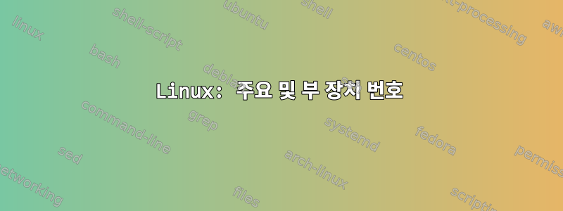 Linux: 주요 및 부 장치 번호