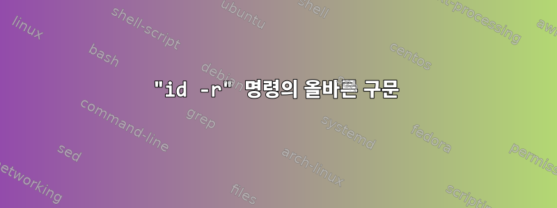 "id -r" 명령의 올바른 구문