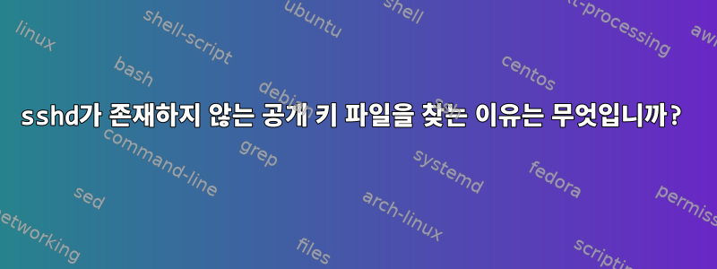 sshd가 존재하지 않는 공개 키 파일을 찾는 이유는 무엇입니까?