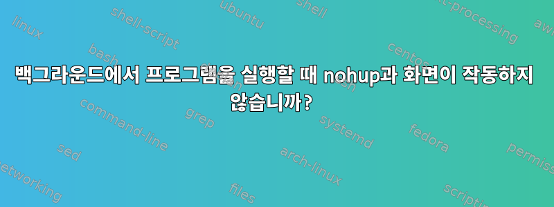 백그라운드에서 프로그램을 실행할 때 nohup과 화면이 작동하지 않습니까?