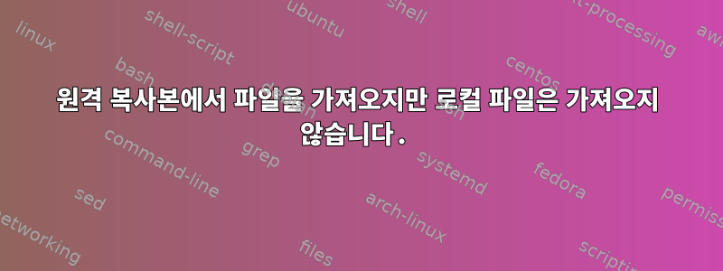 원격 복사본에서 파일을 가져오지만 로컬 파일은 가져오지 않습니다.