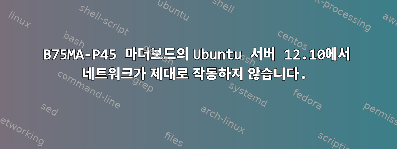 B75MA-P45 마더보드의 Ubuntu 서버 12.10에서 네트워크가 제대로 작동하지 않습니다.