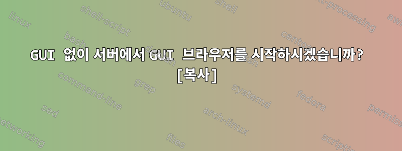 GUI 없이 서버에서 GUI 브라우저를 시작하시겠습니까? [복사]