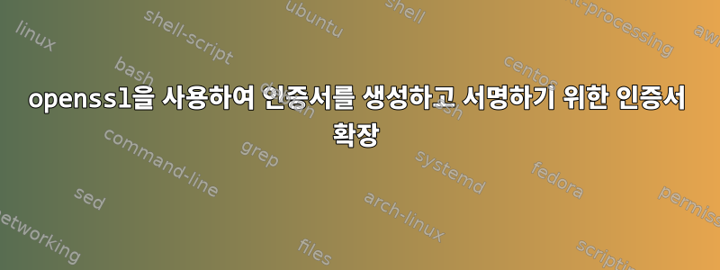 openssl을 사용하여 인증서를 생성하고 서명하기 위한 인증서 확장