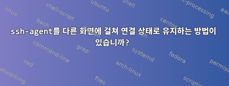 ssh-agent를 다른 화면에 걸쳐 연결 상태로 유지하는 방법이 있습니까?